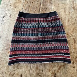 Karen Millen Tweed Striped Mini Skirt with pockets size 8